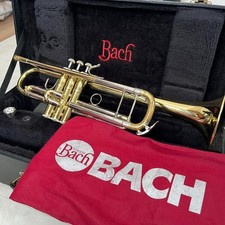Bach Stradivarius Trumpet Model 37 Gold Wind instrument Hard case Mouthpiece