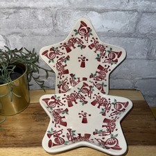 2 X Emma Bridgewater Joy Trumpets Small Star Plates Christmas Festive 