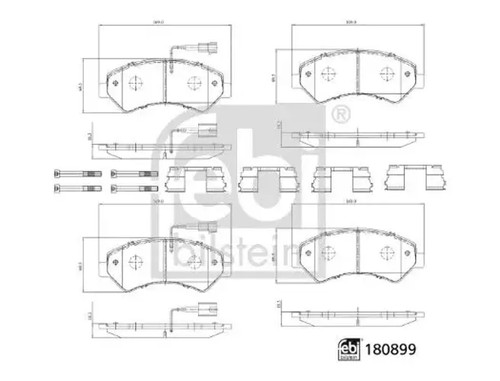 Brake pads front - front, axle
