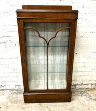 Antique 1930's Art Deco Walnut China Cabinet Display Cabinet (Can Deliver)