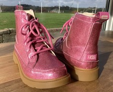 UGG Pink Glitter Ankle Boots Girls Size 2