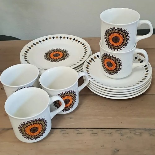 Five vintage cup saucer - five, cup/saucer/tea