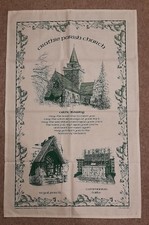 Crathie parish church, Scotland, Scottish tea towel
