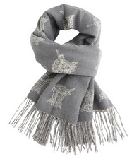 Highland Cow Scarf Grey Winter Ladies Women Wrap Shawl Christmas Gift