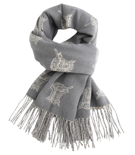 Highland cow scarf grey - cow, winter