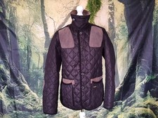 BARBOUR MENS TOKITO PADDED SPORTS JACKET SIZE LARGE BLACK WITH SUEDE TRIM