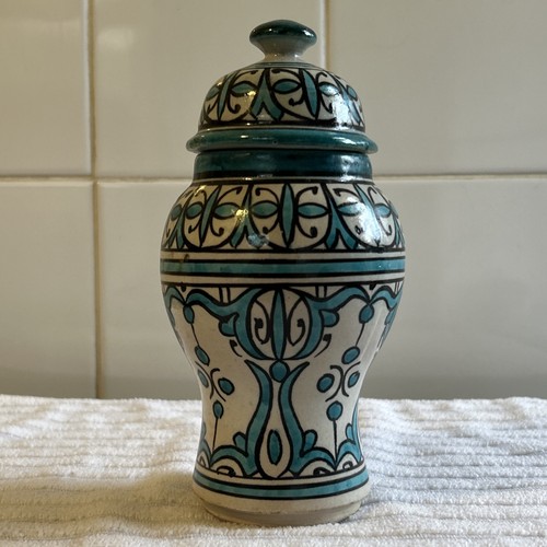 Antique moroccan fes ceramic - moroccan,