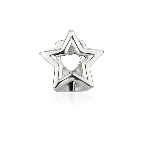 Silver plated hollow star - plated,