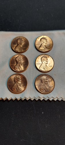 Lot lincoln cent red - of, bu