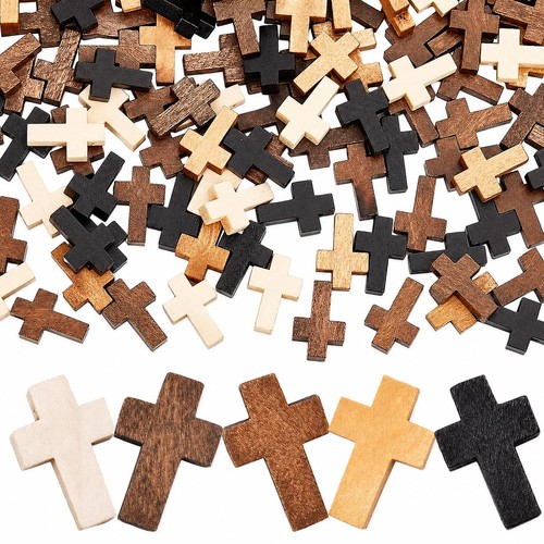 100 pcs mini wooden crosses - 100,