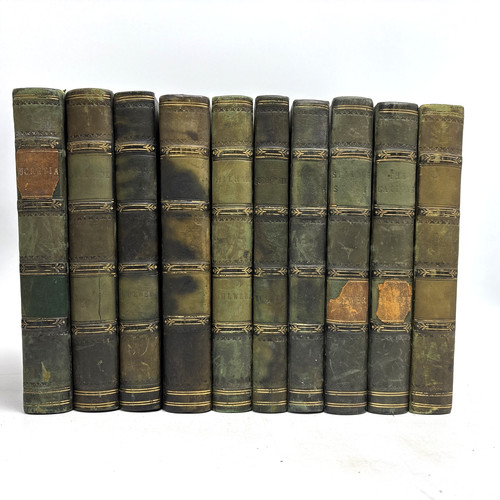 Distressed old books with - distressed,