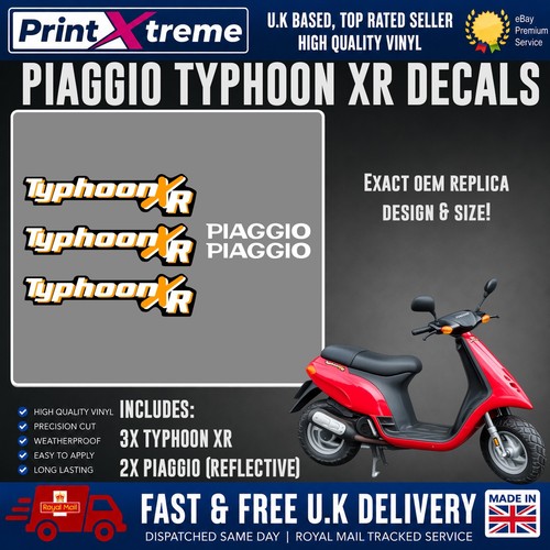 Piaggio typhoon stickers - typhoon, xr