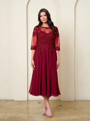 Clearance burgundy tea - burgundy, length