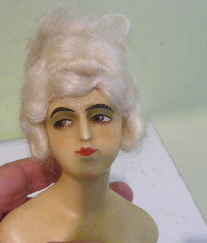 Vintage 1920s wax half - , doll