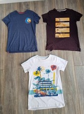 3 x TU BOYS T-SHIRT TOPS - Age 14 Bundle -White Tropical -Blue Shark -Black Bike