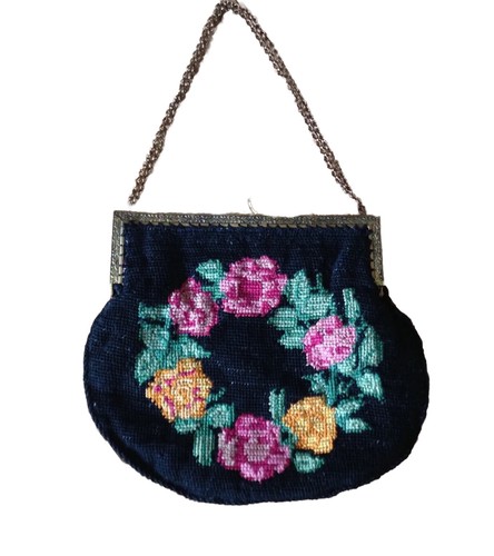 Antique 1920s 30s needlepoint - antique, 1920s-30s