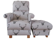 Fryetts stag charcoal - stag, fabric