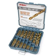 HSS Drill Bit Set for Metal, Wood, Plastic With Case 1mm-10mm Bits 99Pcs Hi-Spec