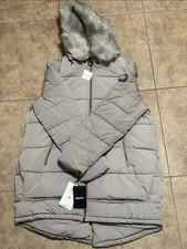DKNY Gray Hooded Quilted
