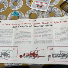 Oliver  tractor gang 212-414 fold out-page sales brochure 1934- scarce in uk