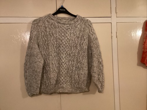 Hand knitted aran - jumper, women