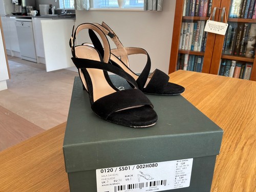 Hobbs black suede leather mila - black,