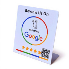 Large Google Review NFC Stand With QR Code | Tap to Leave Feedback Sign Display