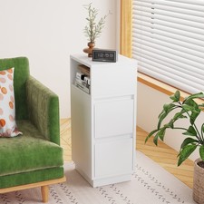 Slim Bedside Tables,Small Narrow Side End Tables w/ Drawers for Bedroom, Zfdetcg