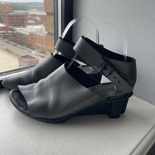Trippen leather black wedge - trippen,