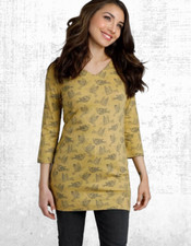 Women’s Weird Fish Jersey Tunic Organic Cotton Antique Moss (A Bit Defect)