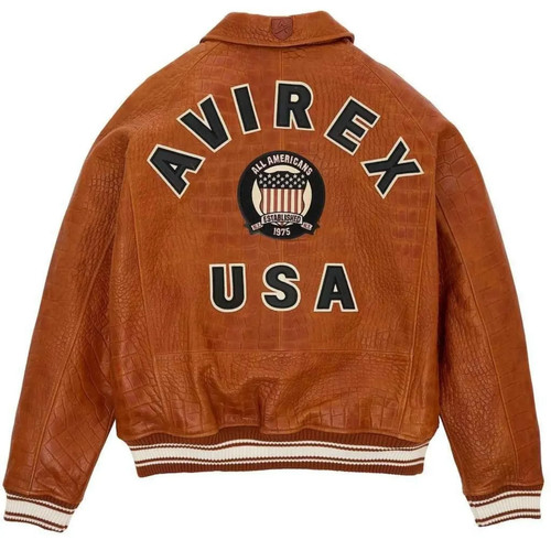 Avirex usa brown croc - brown, embossed