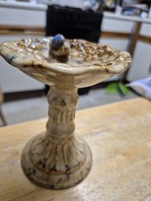Stunning Vintage Pottery Bird Bath Shaped & Snail Trinket/Ring Holder/Ornament