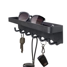 Wall Mounted Key Hooks Hanger Mail Holder Storage Shelf Door Rack Organizer