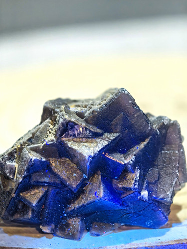 Natural blue fluorite - blue, crystal