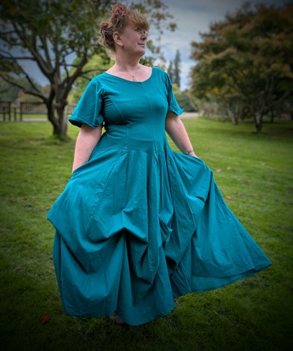 Teal blue dress gothic - teal,