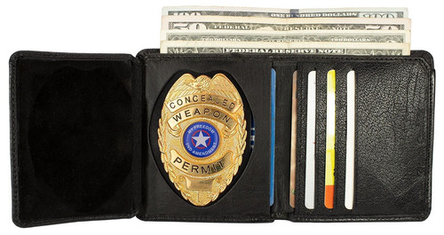 Genuine leather police - genuine, badge