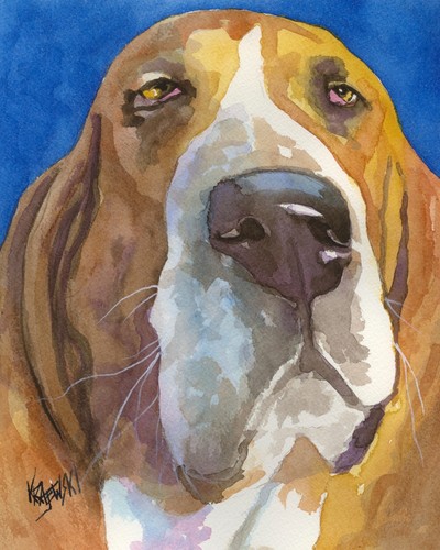 Basset hound print original - hound,