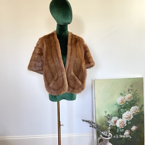 Vintage 1950s fur mink bolero - vintage,