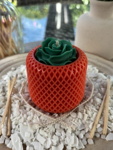 Coral lattice pillar - lattice, candle