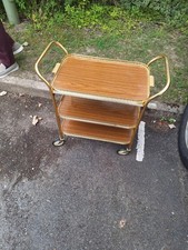 vintage 1960s Three Tier Tea/Hostess Trolley with Lift Off top Tray  can post 