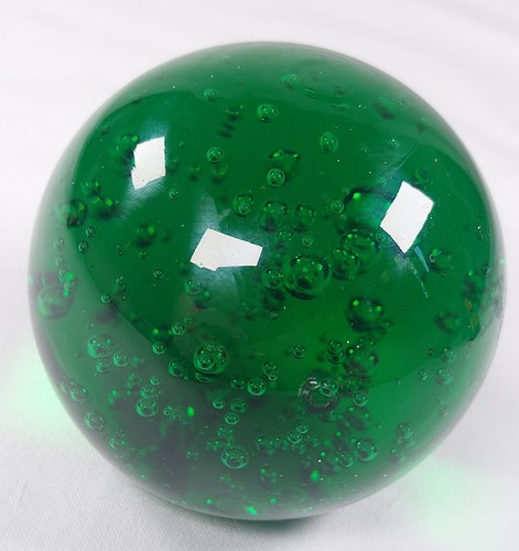 Green glass bubble - glass,