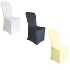 Spandex Wedding CHAIR COVERS Party Cover - White Ivory Black UNIVERSAL FIT