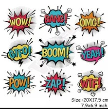 Action Speach Bubbles Iron On