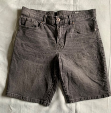 Mens Black Denim Shorts Straight cut By TU size 32