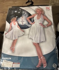 Women’s Marilyn Monroe Classic White Dress With Belt Size Large L By Widmann