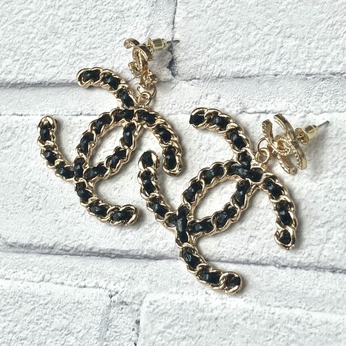 Black gold chain chanel button - chain,
