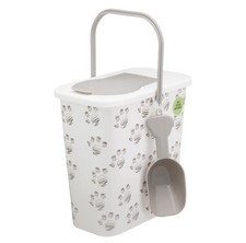FETCH & FEAST 4KG Pet Food Container with Scoop and Paw Print Design