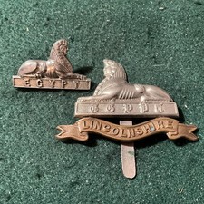 Lincolnshire Regiment Cap and collar Badge pre 1946. Ag2