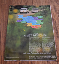 Vintage Fiat Car Sales Brochure / Poster 500 127 850 125 128 1970s RARE 70s