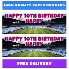 ASTON VILLA Personalised Birthday Banners -  Villa Park Birthday Banner